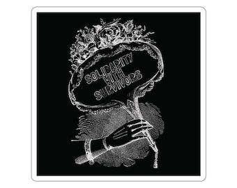 Pegatina de solidaridad con las supervivientes: vinilo feminista abolicionista