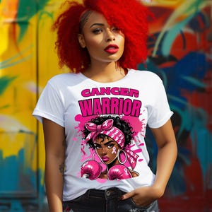 Cancer Warrior PNG: Pink Ribbon Boxing Girl - Breast Cancer Awareness Digital Art