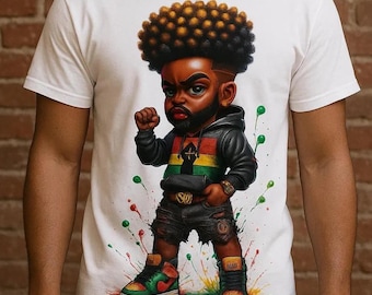 Afrocentric Rasta Boy Art: Black Power Pan-African Print (Digital Download)