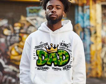 Camo Dad PNG: Crown Father's Day Sublimation Design (Digital Download