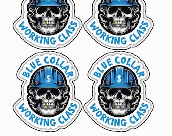 Blue Collar Working Class Sticker (4 stickers)