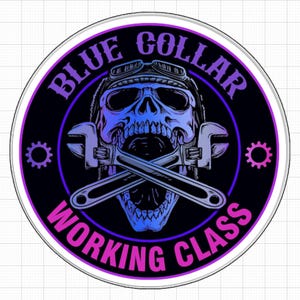 Sticker Blue Collar Working Class (5 stuks)