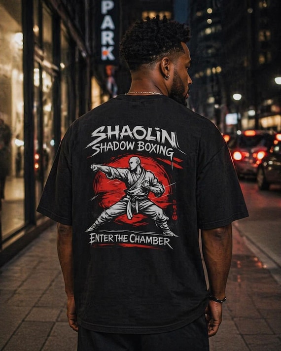 Shaolin Shadow Boxing Shirt | Oversized Streetwear Tee | Martial Arts Graphic | Enter The Chamber