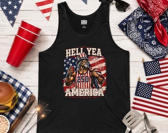 4th of July Tank Top Mens, Hell Yea America Tee, 1776 2026 Uncle Sam Tank, Patriotic Gym Tank, Fourth of July Workout Shirt