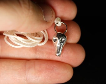 Handmade EBE Whistle - 960 Sterling Silver Alien UFO necklace dog whistle one-of-a-kind
