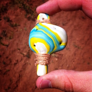 Handmade Pulled Taffy Swirl Wowflute - Flute Ocarina Zelda Geek Unique Gift Colorful Necklace one-of-a-kind