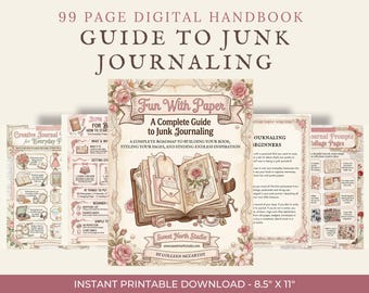 Complete Junk Journaling Guide PDF | 99 Page Study Guide for Beginners | Digital Download Handbook