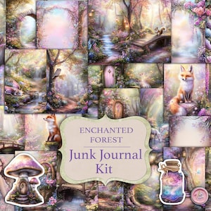 Kit de journal indésirable Forêt enchantée Fées, licornes et animaux magiques