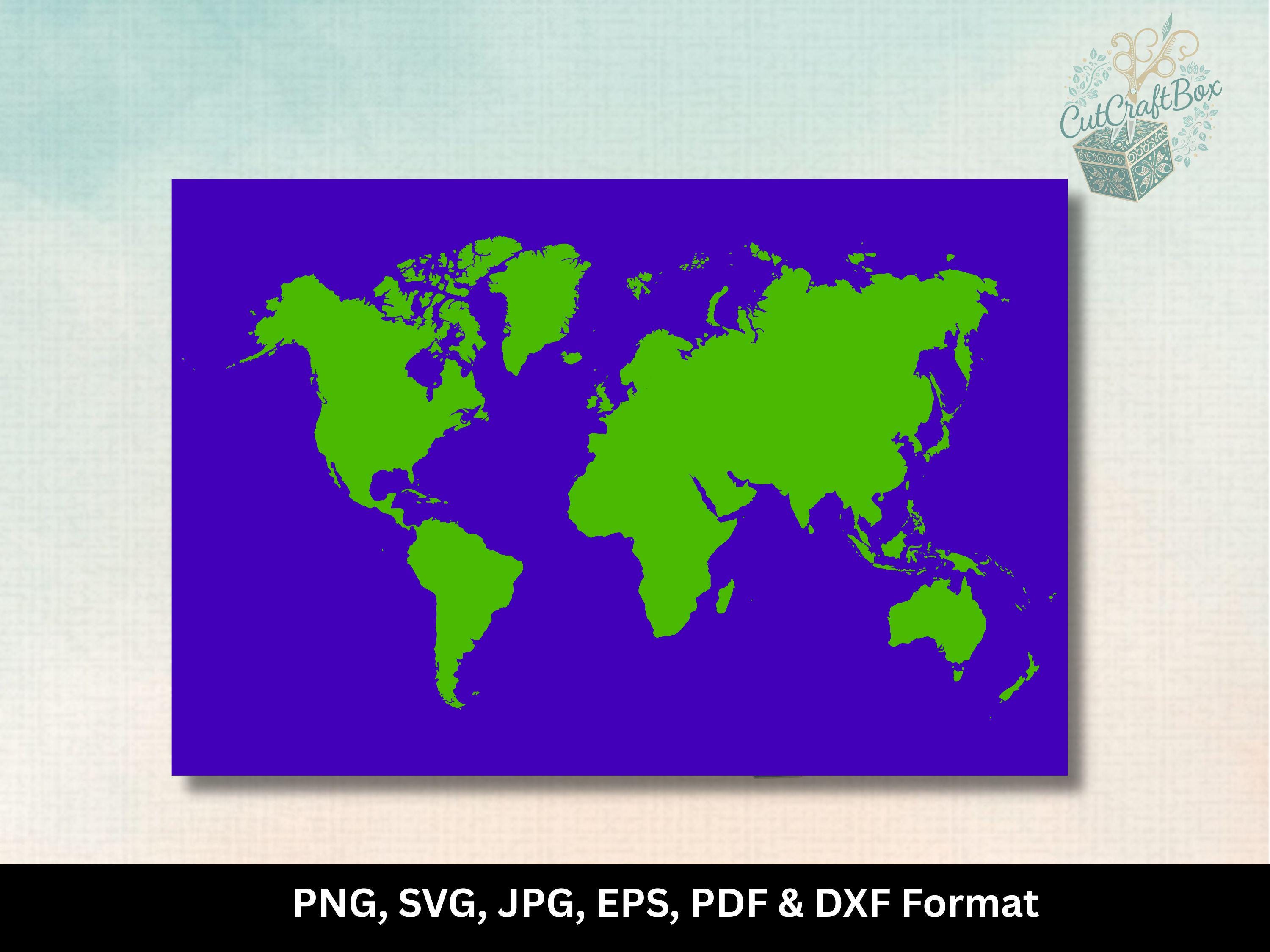 World Map Vector File: 5 Colors, Laser Cut Design (digital Download) - Etsy