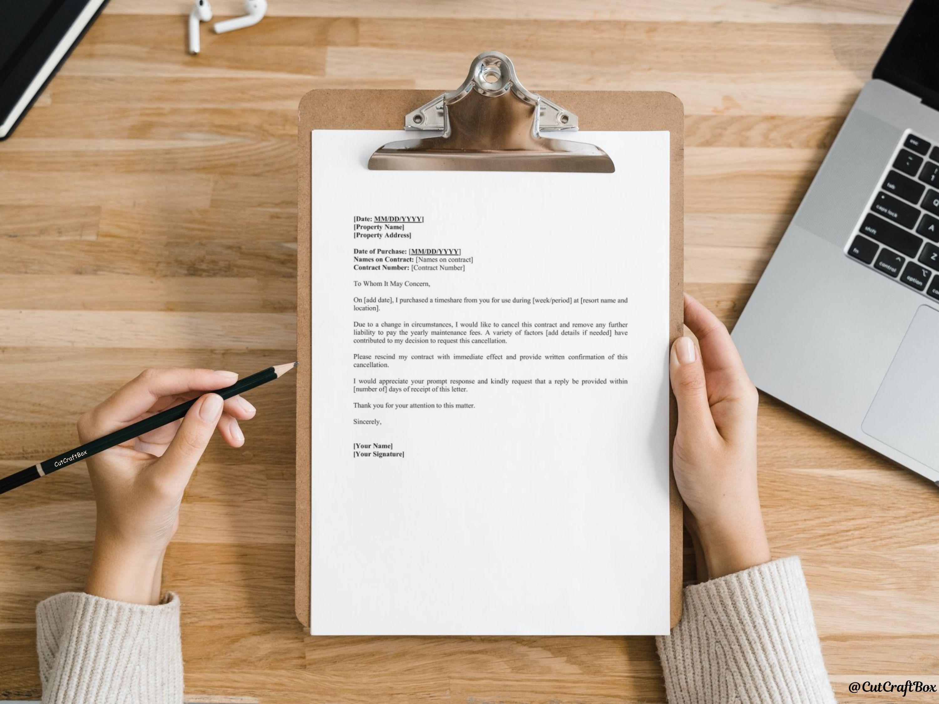 Timeshare Cancellation Letter Template Editable MS Word & PDF (digital