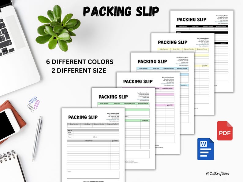 Editable Packing Slip Template: Small Business Order Form (digital ...