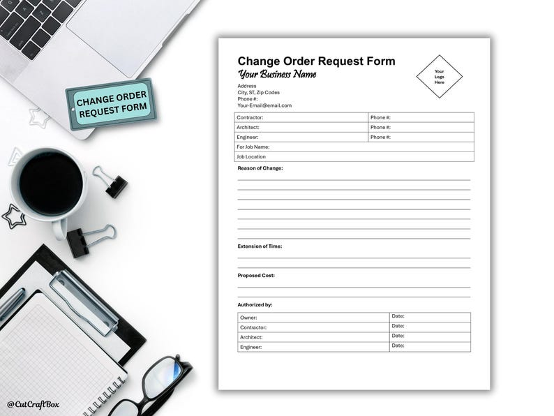 Change Order Request Form Template: Construction Project Management ...