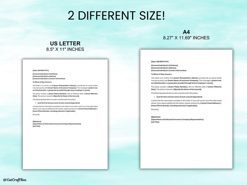 Insurance Verification Lettering Proof of Insurance Letter Editable Insurance Verification Letter Proof ...