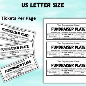 Editable Fundraiser Plate Sale Ticket Template – Printable PDF, MS Word