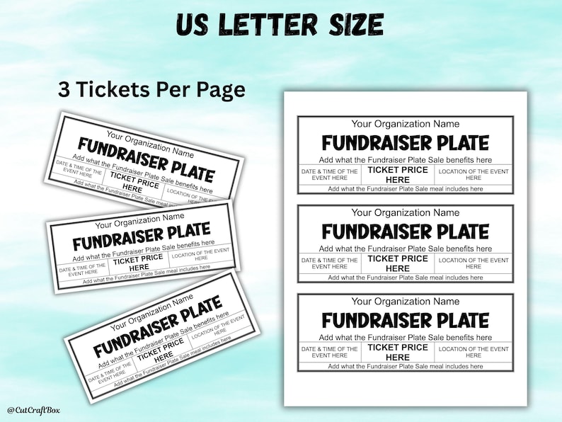 Editable Fundraiser Plate Sale Ticket Template – Printable PDF, MS Word