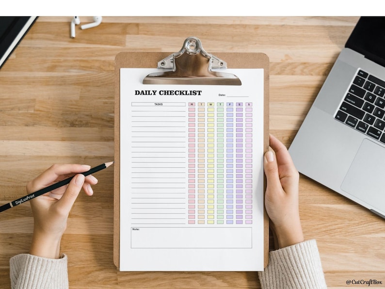 Editable Daily Checklist 2 Different Colors Weekly Habits Daily Tasks ...