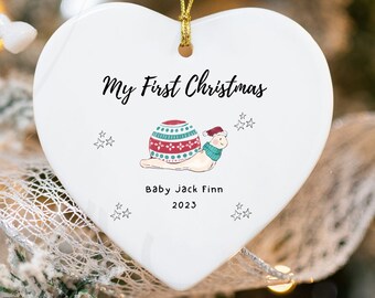 Baby First Christmas Ornament | Baby Girl Christmas Ornament | First Christmas Gift Baby | New Snail Baby Gift | Baby Boy Christmas Ornament