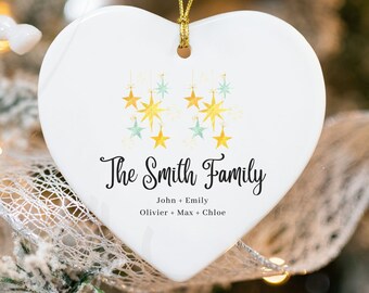 Family Christmas Ornament, Family Names , Family Gift, Family Ornament, Family Christmas Ornament, Family Pine Tree Names, Family Tree Gift