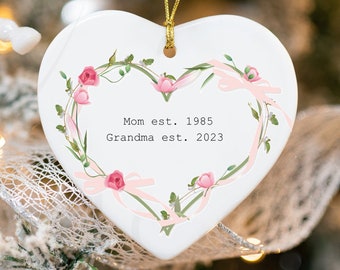 Promu grand-mère / Ornement de grand-mère / Annonce de grossesse / Nouvelle grand-mère / Cadeau personnalisé pour grand-mère / Ornement de Noël de grand-mère