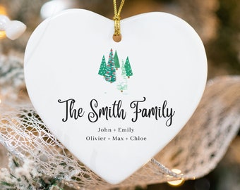 Family Christmas Ornament, Family Names , Family Gift, Family Ornament, Family Christmas Ornament, Family Pine Tree Names, Family Tree Gift