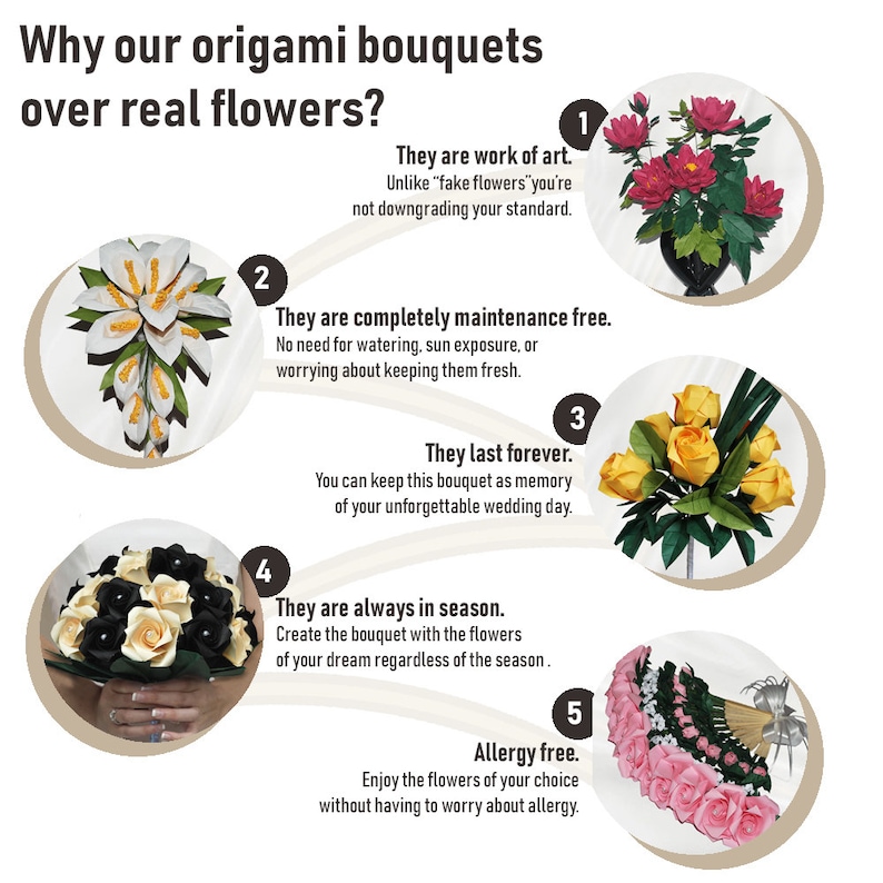 Origami Bridal Bouquet 1st Anniversary Gift Paper Wedding Bouquet College Graduation Gift for Her