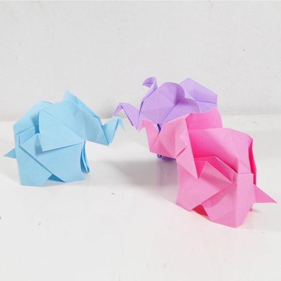 Pack Of 12 Origami Elephant 3d