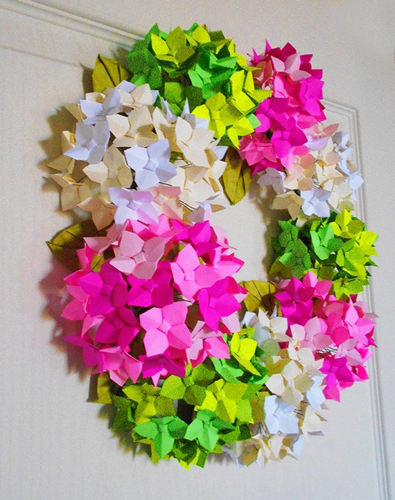 Origami Hydrangea All Season Wreath