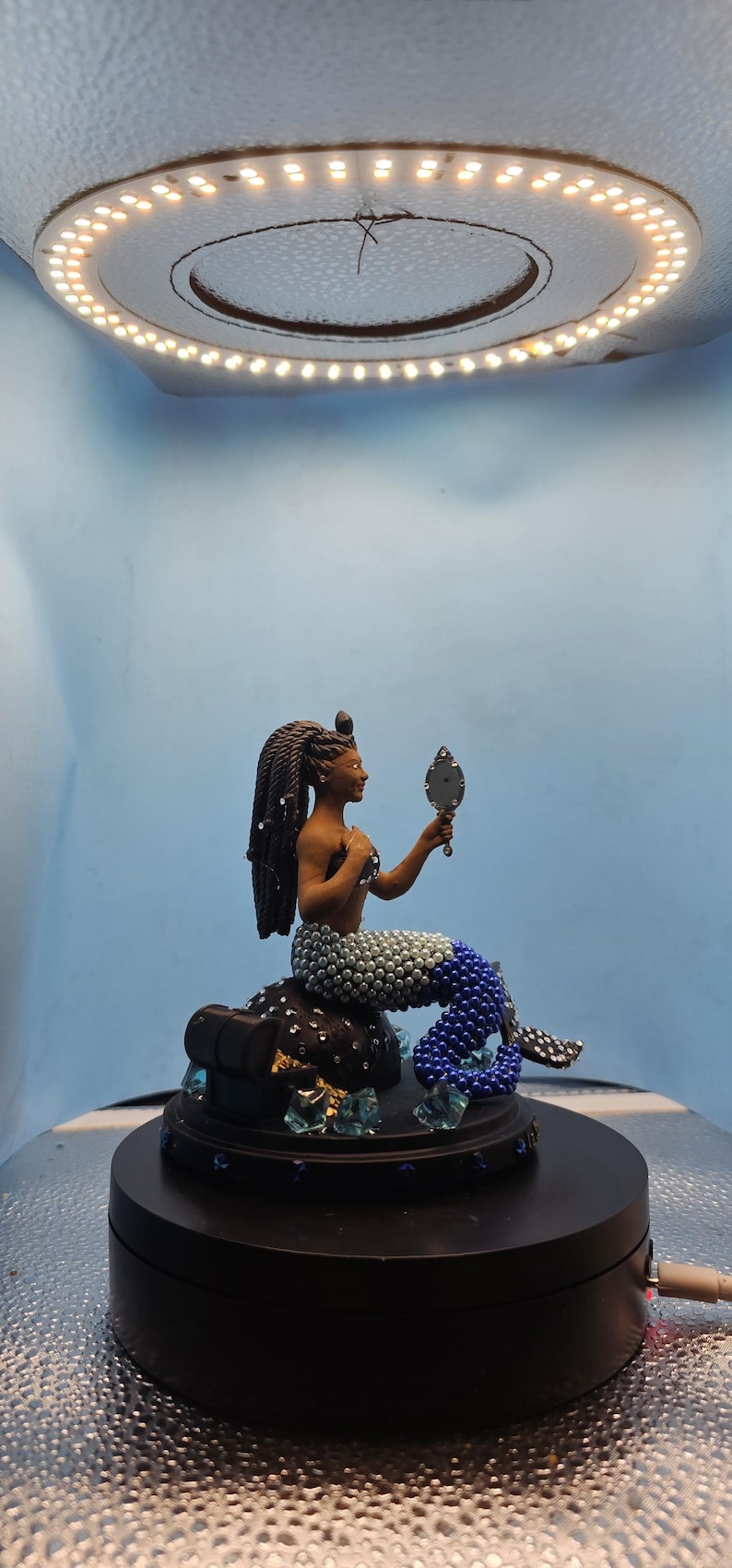 Statyett Vaudou de la Sirène Sculpture en Résine Peinte à la Main. bild 10