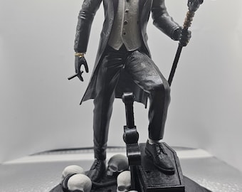 Statyett Vaudou de Baron Samedi Sculpture en Résine Peinte à la Main.