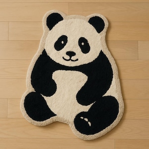 Alfombra Universe hecha a mano con mechones y diseño de panda para el hogar, la sala de estar, el dormitorio y el recibidor.