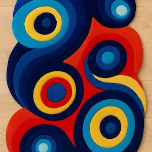 Universe Carpet Irregular Size With Use Of Multi Color In This Handmade Tufted Carpet For Livng Room, Bed Room, Hall Size
