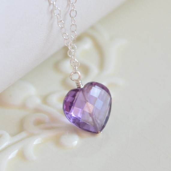 Amethyst Heart Necklace, Sterling Silver, Purple, February Birthstone, Anniversary Gift for Her, Genuine Gemstone, Jewelry for Women - Etsy Amethyst Heart Necklace, Sterling Silver, Purple, February Birthstone, Anniversary Gift for Her, Genuine Gemstone, Jewelry for Women - Etsy