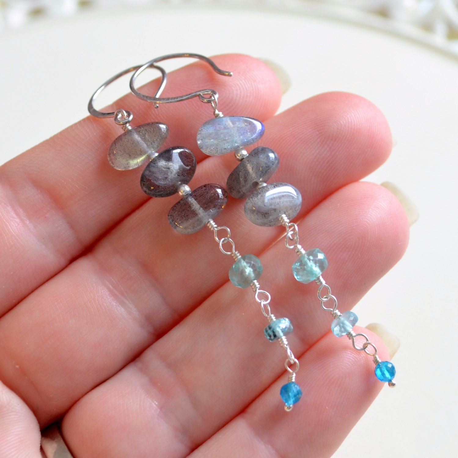 •ALL SEEING• labradorite + silver earrings