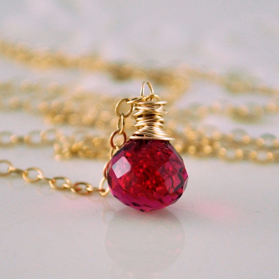 Hot pink stone necklace Clearance