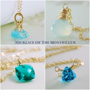 Necklace of the Month Club Six Month Subscription Sterling Silver Gold Gemstone Pearl Jewelry Complimentary Shipping image 1