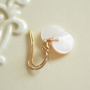 Pink Shell Earrings, Mother of Pearl, MOP Drop Earrings, Wire Wrapped, Gold Filled, Petite Summer Beach Jewelry, Free Shipping