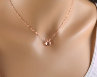 Champagne Quartz Necklace, Rose Gold Choker, Rose Gold Necklace, Peach Gemstone, Gemstone Choker, Choker Necklace, Simple Pretty Jewelry