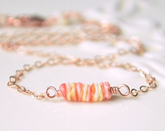 Simple Shell Choker Necklace, Rose Gold Yellow Gold or Sterling Silver, Rose Gold Necklace, Layering Necklace, Beach Jewelry for Women