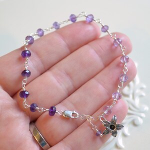 Echtes Amethyst-Armband für Frauen, Sterling Silber, Ombre Purple Gemstone Schmuck, Februar Birthstone Schmuck Bild 5