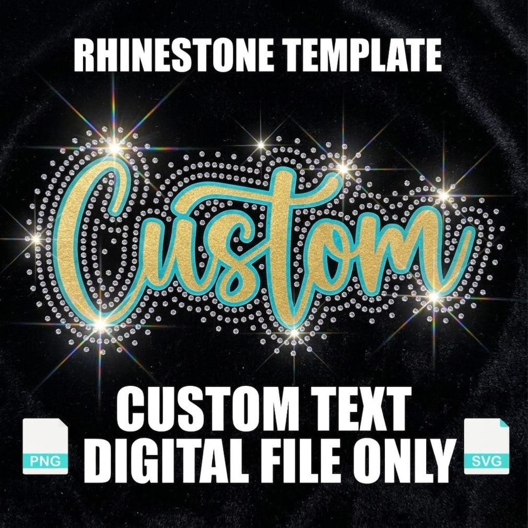 Custom Rhinestone Template | Digital Download Only | Single Word - Etsy