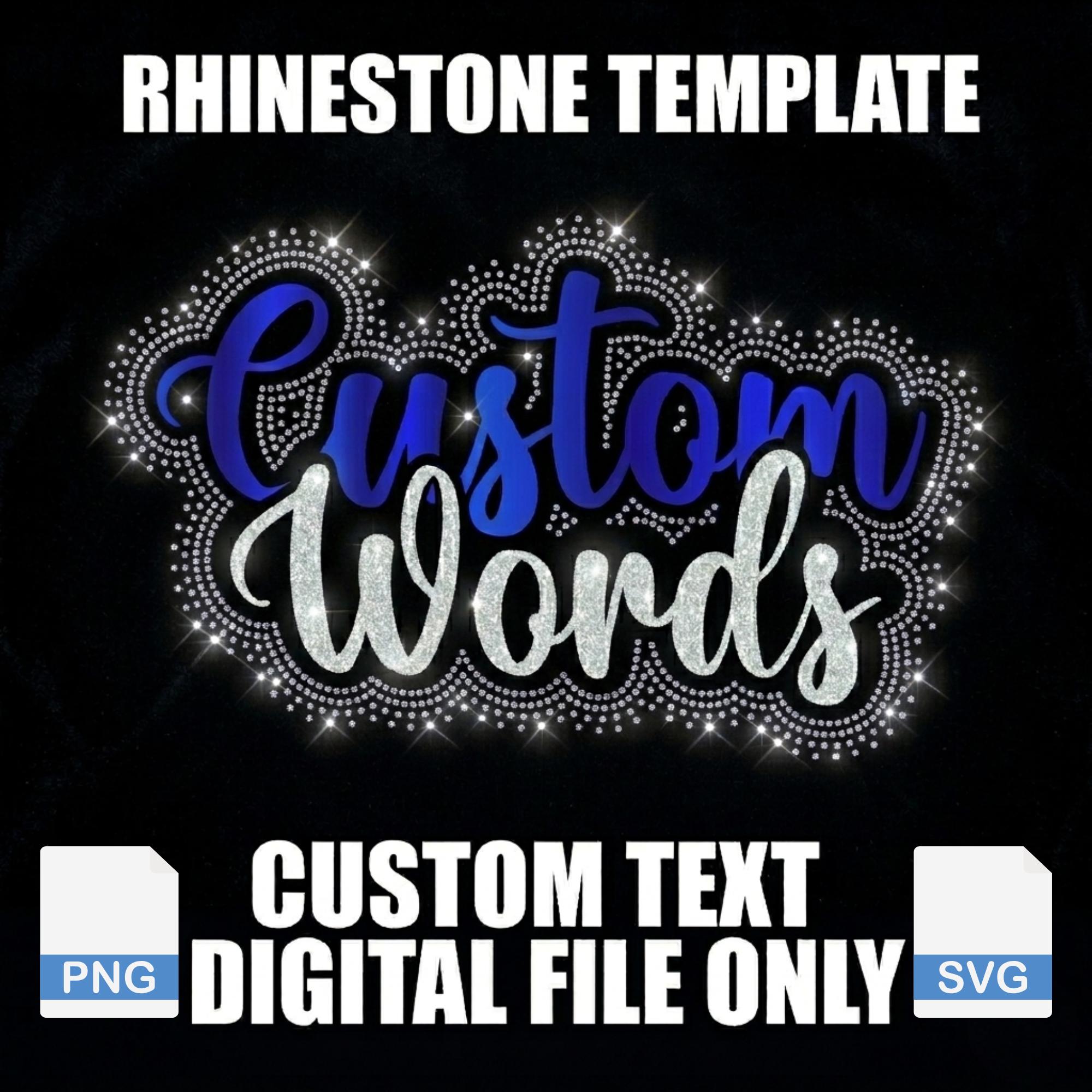 Custom Rhinestone Template Custom Rhinestone Template | Digital Download Only | Two Words - Etsy