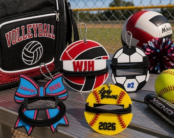 Personalized Sports Ponytail Holder | Softball, Cheer, Soccer, Volleyball Bag Accessory