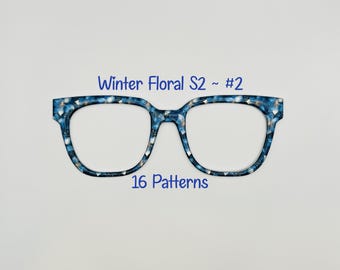 Winter Floral Set 2 ~ Handcrafted Magnetic Pair Compatible Eyewear Toppers