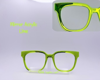 Mirror Acrylic~Handcrafted Magnetic Pair Compatible Eyewear Toppers