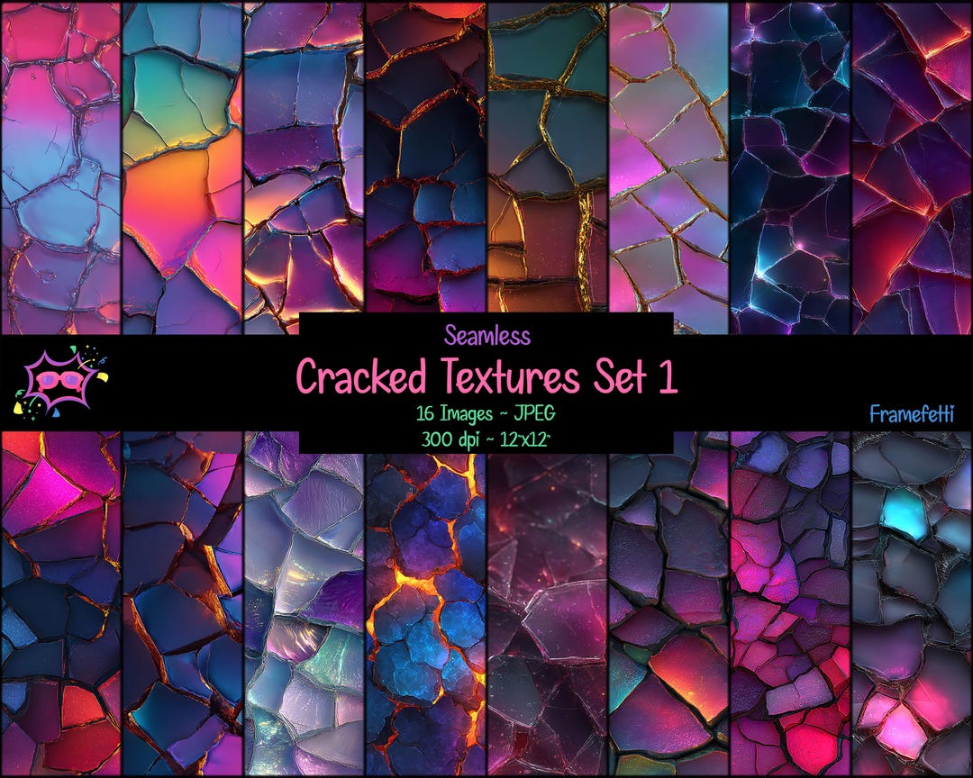Cracked Textures Set 1 Seamless Digital Paper - Etsy
