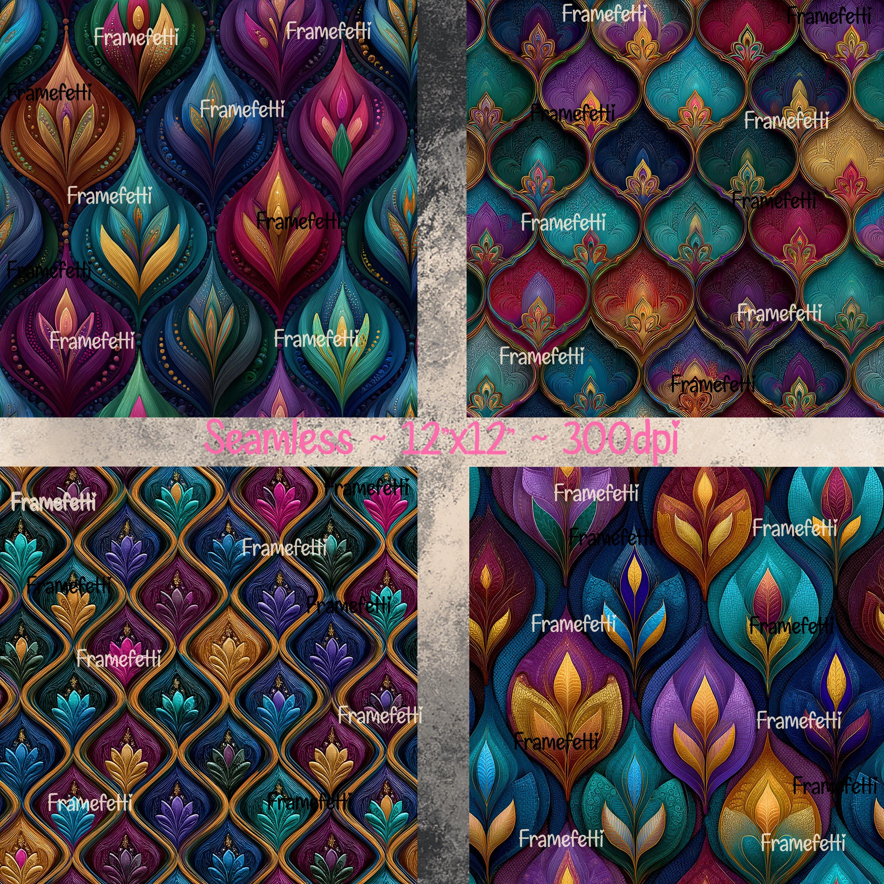 Ogee Patterns Set 2 Seamless Digital Paper - Etsy