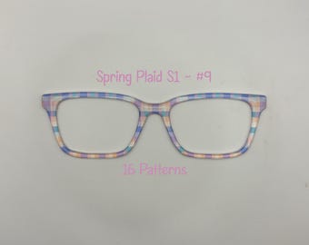 Spring Plaid Set 1 ~ Handcrafted Magnetic Pair Compatible Eyewear Toppers