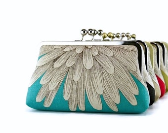 Chrysanthemum Clutch, 6 colours, With Silk Lining