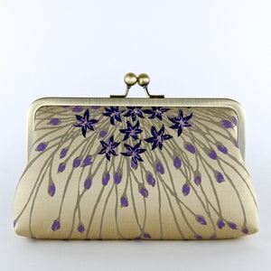 Gold & Violet Silk Clutch
