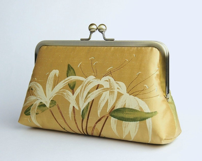 Gold Lily Silk Clutch, the last one image 1